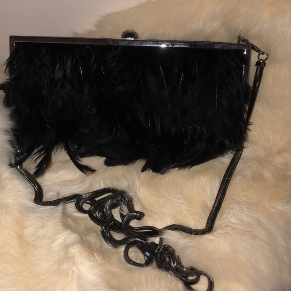 feather evening bag